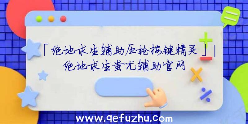 「绝地求生辅助压枪按键精灵」|绝地求生蚩尤辅助官网